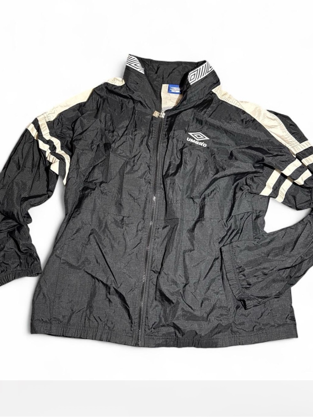 Umbro Black Jacket with Sleeve Stripes